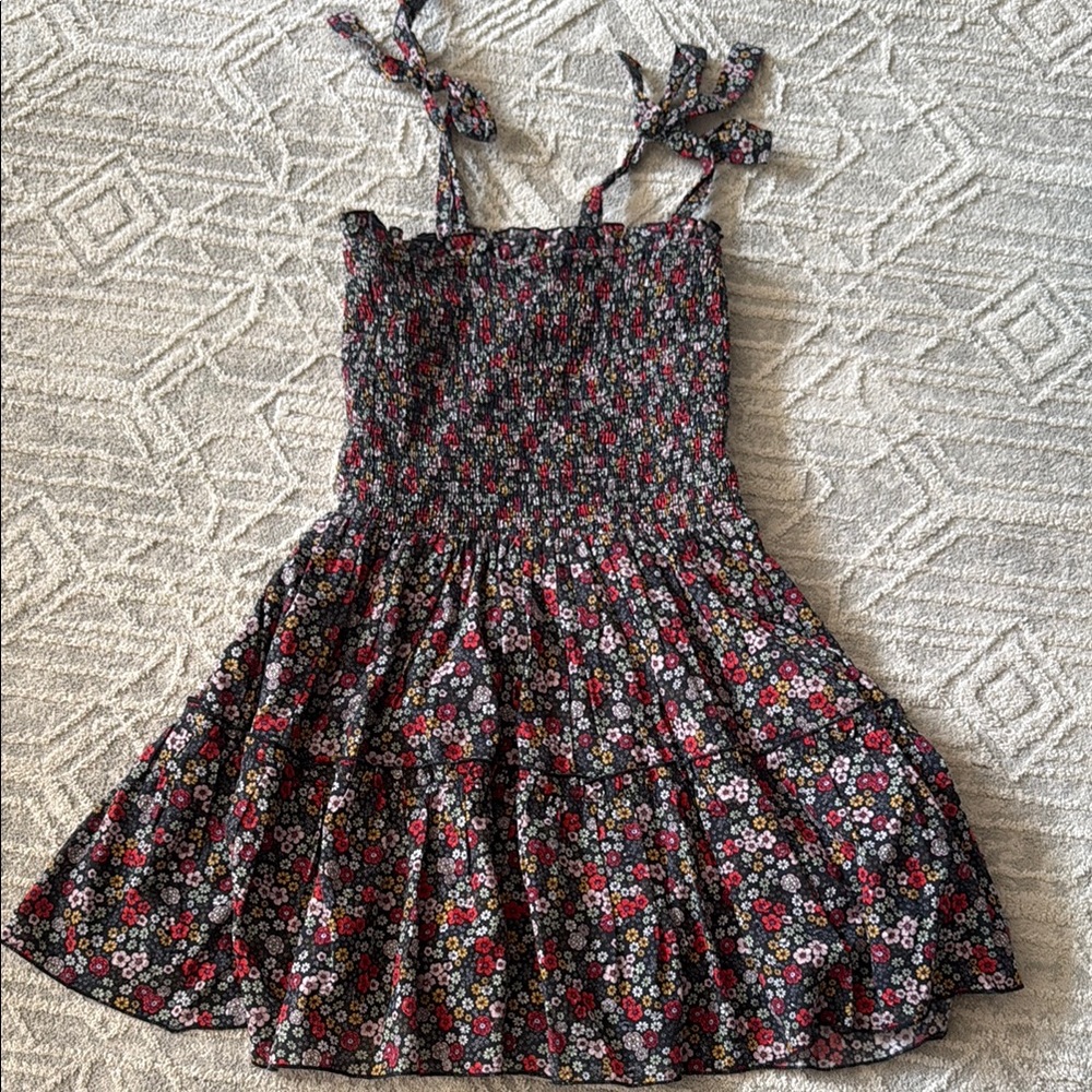 Eve Red and Pink Smocked Ruffled Sundress